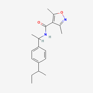 molecular formula C18H24N2O2 B4433070 N-{1-[4-(butan-2-yl)phenyl]ethyl}-3,5-dimethyl-1,2-oxazole-4-carboxamide 