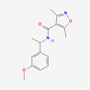 molecular formula C15H18N2O3 B4433117 N-[1-(3-methoxyphenyl)ethyl]-3,5-dimethyl-1,2-oxazole-4-carboxamide 