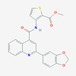 molecular formula C23H16N2O5S B443316 METHYL 3-[2-(2H-1,3-BENZODIOXOL-5-YL)QUINOLINE-4-AMIDO]THIOPHENE-2-CARBOXYLATE 