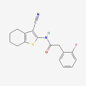 molecular formula C17H15FN2OS B4433233 N-(3-cyano-4,5,6,7-tetrahydro-1-benzothiophen-2-yl)-2-(2-fluorophenyl)acetamide 