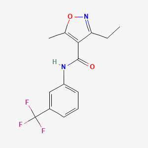 molecular formula C14H13F3N2O2 B4433264 3-ETHYL-5-METHYL-N-[3-(TRIFLUOROMETHYL)PHENYL]-12-OXAZOLE-4-CARBOXAMIDE 