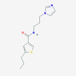 molecular formula C14H19N3OS B4433293 N-[3-(1H-imidazol-1-yl)propyl]-5-propylthiophene-3-carboxamide 