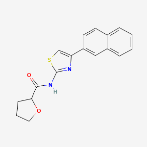 molecular formula C18H16N2O2S B4433337 N-[4-(naphthalen-2-yl)-1,3-thiazol-2-yl]tetrahydrofuran-2-carboxamide 
