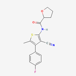 molecular formula C17H15FN2O2S B4433344 N-[3-cyano-4-(4-fluorophenyl)-5-methylthiophen-2-yl]oxolane-2-carboxamide 