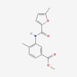 molecular formula C15H15NO4 B4433422 METHYL 4-METHYL-3-{[(5-METHYL-2-FURYL)CARBONYL]AMINO}BENZOATE 