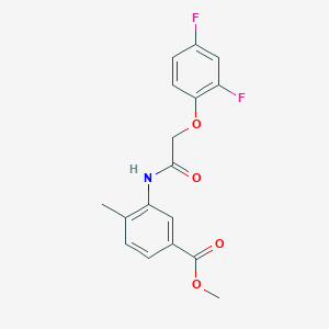 molecular formula C17H15F2NO4 B4433441 METHYL 3-{[2-(2,4-DIFLUOROPHENOXY)ACETYL]AMINO}-4-METHYLBENZOATE 