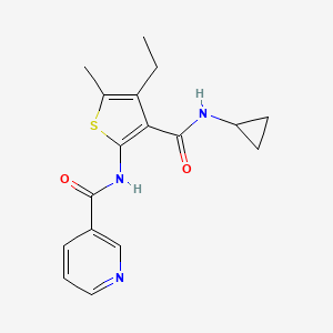 molecular formula C17H19N3O2S B4433450 N-[3-(cyclopropylcarbamoyl)-4-ethyl-5-methylthiophen-2-yl]pyridine-3-carboxamide 