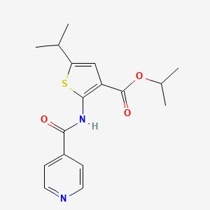 molecular formula C17H20N2O3S B4433535 isopropyl 2-(isonicotinoylamino)-5-isopropyl-3-thiophenecarboxylate 