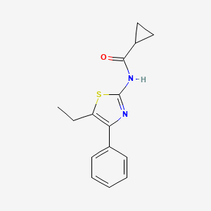 molecular formula C15H16N2OS B4433541 N-(5-ETHYL-4-PHENYL-13-THIAZOL-2-YL)CYCLOPROPANECARBOXAMIDE 