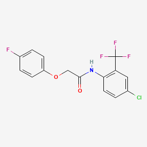 molecular formula C15H10ClF4NO2 B4433573 N-[4-chloro-2-(trifluoromethyl)phenyl]-2-(4-fluorophenoxy)acetamide 
