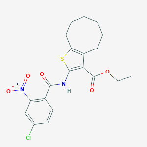 molecular formula C20H21ClN2O5S B443361 Ethyl 2-[(4-chloro-2-nitrobenzoyl)amino]-4,5,6,7,8,9-hexahydrocycloocta[b]thiophene-3-carboxylate 