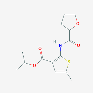 molecular formula C14H19NO4S B4433618 Propan-2-yl 5-methyl-2-[(tetrahydrofuran-2-ylcarbonyl)amino]thiophene-3-carboxylate 