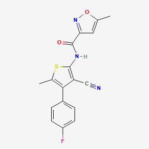 molecular formula C17H12FN3O2S B4433629 N-[3-cyano-4-(4-fluorophenyl)-5-methylthiophen-2-yl]-5-methyl-1,2-oxazole-3-carboxamide 