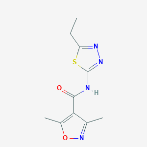 molecular formula C10H12N4O2S B4433763 N-(5-ethyl-1,3,4-thiadiazol-2-yl)-3,5-dimethyl-1,2-oxazole-4-carboxamide 