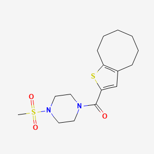 molecular formula C16H24N2O3S2 B4433804 4,5,6,7,8,9-HEXAHYDROCYCLOOCTA[B]THIOPHEN-2-YL[4-(METHYLSULFONYL)PIPERAZINO]METHANONE 