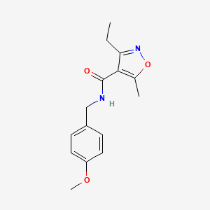 molecular formula C15H18N2O3 B4433865 3-ETHYL-N-[(4-METHOXYPHENYL)METHYL]-5-METHYL-12-OXAZOLE-4-CARBOXAMIDE 