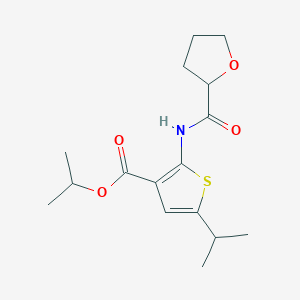 molecular formula C16H23NO4S B4433902 Propan-2-yl 5-(propan-2-yl)-2-[(tetrahydrofuran-2-ylcarbonyl)amino]thiophene-3-carboxylate 