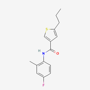 molecular formula C15H16FNOS B4434019 N-(4-fluoro-2-methylphenyl)-5-propylthiophene-3-carboxamide 