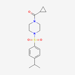 molecular formula C17H24N2O3S B4434047 CYCLOPROPYL{4-[(4-ISOPROPYLPHENYL)SULFONYL]PIPERAZINO}METHANONE 