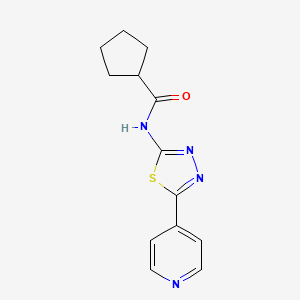 molecular formula C13H14N4OS B4434056 N-[5-(pyridin-4-yl)-1,3,4-thiadiazol-2-yl]cyclopentanecarboxamide 
