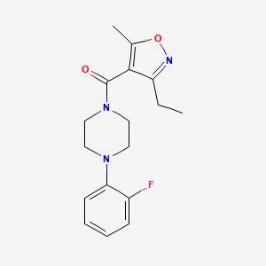 molecular formula C17H20FN3O2 B4434088 Methanone, (3-ethyl-5-methyl-4-isoxazolyl)[4-(2-fluorophenyl)-1-piperazinyl]- 
