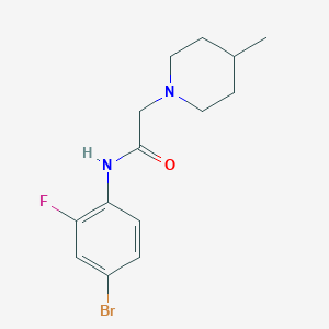molecular formula C14H18BrFN2O B4434190 N-(4-bromo-2-fluorophenyl)-2-(4-methylpiperidin-1-yl)acetamide 
