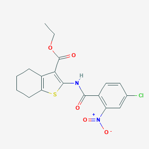 molecular formula C18H17ClN2O5S B443420 Ethyl 2-[(4-chloro-2-nitrobenzoyl)amino]-4,5,6,7-tetrahydro-1-benzothiophene-3-carboxylate 