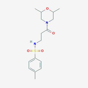 molecular formula C16H24N2O4S B4434240 N-[3-(2,6-dimethylmorpholin-4-yl)-3-oxopropyl]-4-methylbenzenesulfonamide 