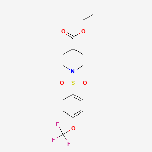 molecular formula C15H18F3NO5S B4434353 Ethyl 1-{[4-(trifluoromethoxy)phenyl]sulfonyl}piperidine-4-carboxylate 