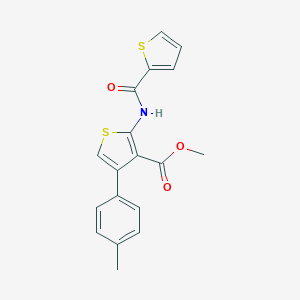 molecular formula C18H15NO3S2 B443438 Methyl 4-(4-methylphenyl)-2-[(2-thienylcarbonyl)amino]-3-thiophenecarboxylate 