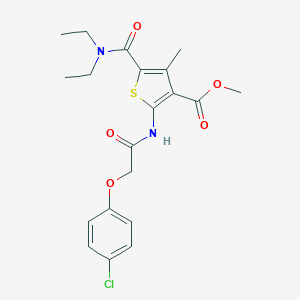 molecular formula C20H23ClN2O5S B443442 Methyl 2-{[(4-chlorophenoxy)acetyl]amino}-5-(diethylcarbamoyl)-4-methylthiophene-3-carboxylate 