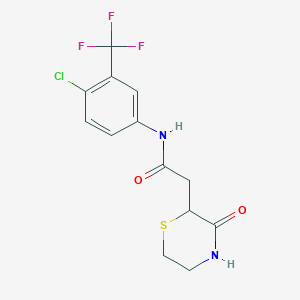 molecular formula C13H12ClF3N2O2S B4434645 N-[4-chloro-3-(trifluoromethyl)phenyl]-2-(3-oxothiomorpholin-2-yl)acetamide 