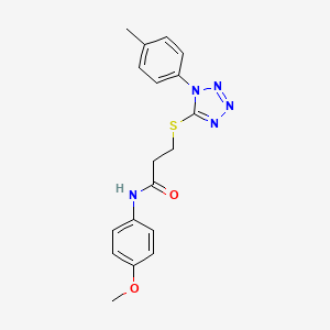 molecular formula C18H19N5O2S B4434725 N-(4-methoxyphenyl)-3-{[1-(4-methylphenyl)-1H-tetrazol-5-yl]sulfanyl}propanamide 