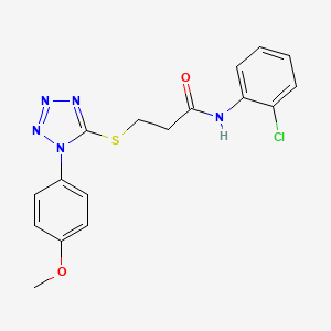 molecular formula C17H16ClN5O2S B4434759 N-(2-chlorophenyl)-3-{[1-(4-methoxyphenyl)-1H-tetrazol-5-yl]sulfanyl}propanamide 