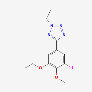 molecular formula C12H15IN4O2 B4434841 2-ETHOXY-4-(2-ETHYL-2H-1,2,3,4-TETRAAZOL-5-YL)-6-IODOPHENYL METHYL ETHER 