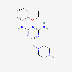 molecular formula C18H27N7O B4434899 N-(2-ethoxyphenyl)-6-[(4-ethylpiperazin-1-yl)methyl]-1,3,5-triazine-2,4-diamine 