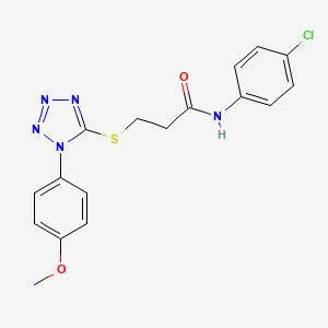 molecular formula C17H16ClN5O2S B4434924 N-(4-chlorophenyl)-3-{[1-(4-methoxyphenyl)-1H-tetrazol-5-yl]sulfanyl}propanamide 