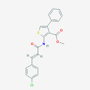 molecular formula C21H16ClNO3S B443500 Methyl 2-{[3-(4-chlorophenyl)acryloyl]amino}-4-phenyl-3-thiophenecarboxylate 