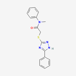 molecular formula C17H16N4OS B4435029 N-methyl-N-phenyl-2-[(5-phenyl-4H-1,2,4-triazol-3-yl)sulfanyl]acetamide 
