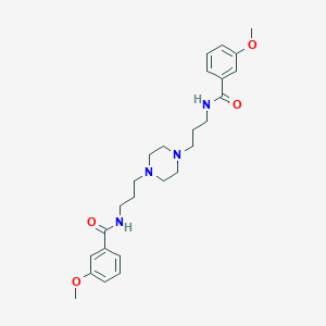 molecular formula C26H36N4O4 B443504 N,N'-(piperazine-1,4-diyldipropane-3,1-diyl)bis(3-methoxybenzamide) 