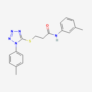 molecular formula C18H19N5OS B4435133 N-(3-methylphenyl)-3-{[1-(4-methylphenyl)-1H-tetrazol-5-yl]sulfanyl}propanamide 