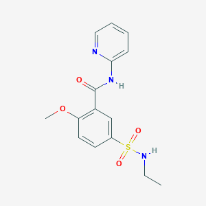 molecular formula C15H17N3O4S B4435208 5-(ethylsulfamoyl)-2-methoxy-N-pyridin-2-ylbenzamide 