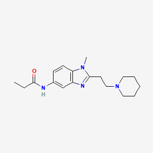 molecular formula C18H26N4O B4435248 N-[1-methyl-2-(2-piperidin-1-ylethyl)benzimidazol-5-yl]propanamide 