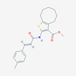 molecular formula C22H25NO3S B443532 Methyl 2-{[3-(4-methylphenyl)acryloyl]amino}-4,5,6,7,8,9-hexahydrocycloocta[b]thiophene-3-carboxylate 