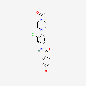 molecular formula C22H26ClN3O3 B4435399 N-[3-chloro-4-(4-propanoylpiperazin-1-yl)phenyl]-4-ethoxybenzamide 