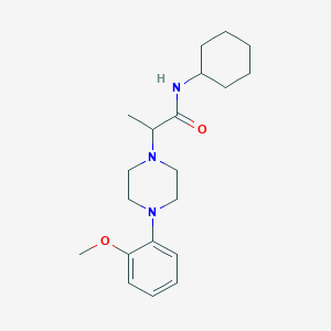 molecular formula C20H31N3O2 B4435619 N-cyclohexyl-2-[4-(2-methoxyphenyl)piperazin-1-yl]propanamide 