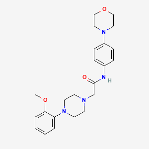 molecular formula C23H30N4O3 B4435773 2-[4-(2-methoxyphenyl)piperazin-1-yl]-N-[4-(morpholin-4-yl)phenyl]acetamide 
