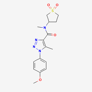 molecular formula C16H20N4O4S B4435849 N-(1,1-dioxidotetrahydrothiophen-3-yl)-1-(4-methoxyphenyl)-N,5-dimethyl-1H-1,2,3-triazole-4-carboxamide 