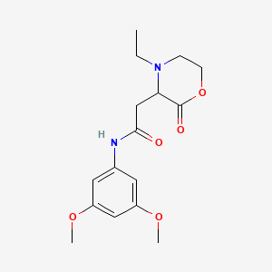 molecular formula C16H22N2O5 B4435889 N-(3,5-dimethoxyphenyl)-2-(4-ethyl-2-oxomorpholin-3-yl)acetamide 