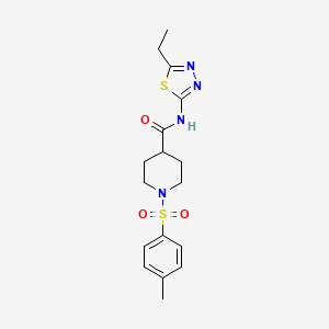 molecular formula C17H22N4O3S2 B4435950 N-(5-ethyl-1,3,4-thiadiazol-2-yl)-1-(4-methylphenyl)sulfonylpiperidine-4-carboxamide 